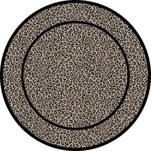 Concord Global Trading Concord Global 44920 5 ft. 3 in. Jewel Leopard - Round; Beige 44920